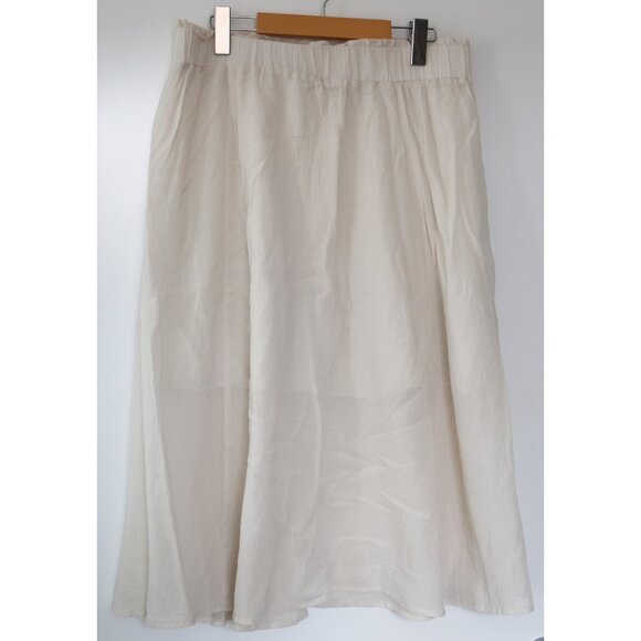 Reitmans Signature Ivory Cotton Midi Flare Skirt 12 - Picture 1 of 2